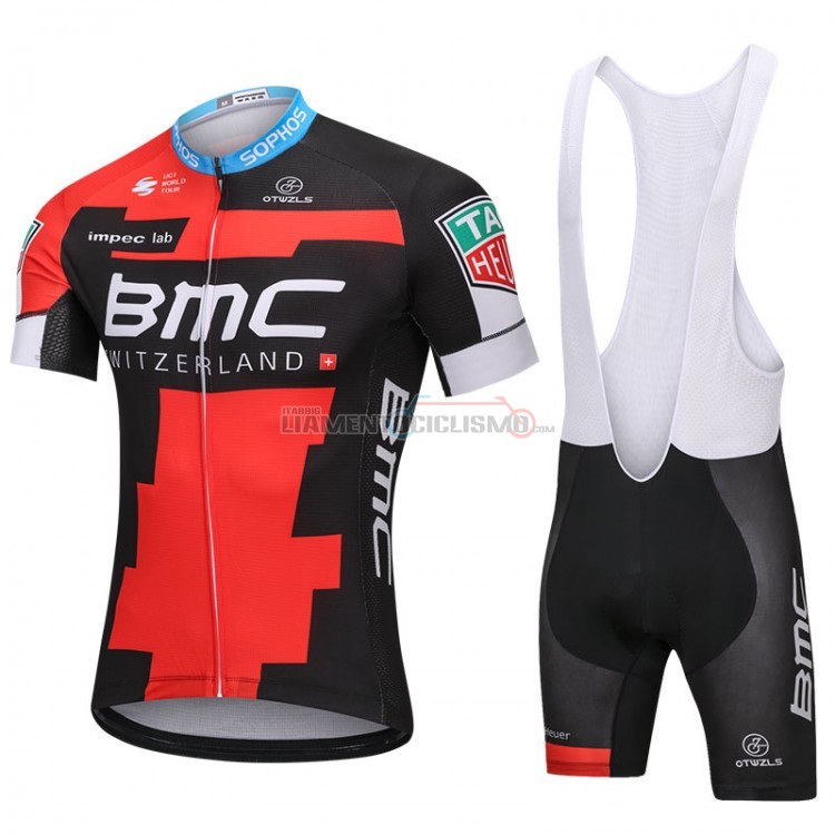 Abbigliamento Ciclismo Bmc Manica Corta 2018 Rosso e Nero